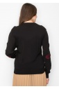 Black Garden Embroidered Sweater