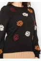 Black Garden Embroidered Sweater