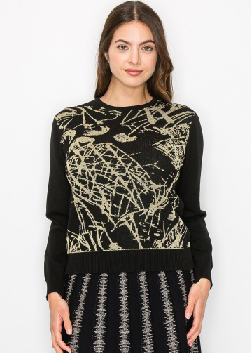 Noir & Gold Modern Classic Knit Sweater