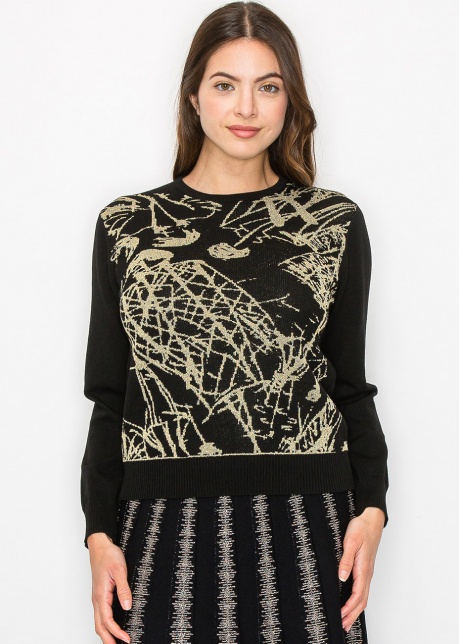 Noir & Gold Modern Classic Knit Sweater