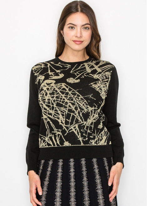 Noir & Gold Modern Classic Knit Sweater