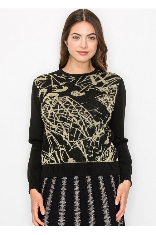 Noir & Gold Modern Classic Knit Sweater