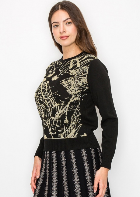 Noir & Gold Modern Classic Knit Sweater