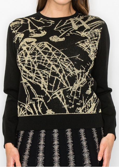 Noir & Gold Modern Classic Knit Sweater