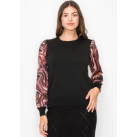 Marble Print Sleeve Top