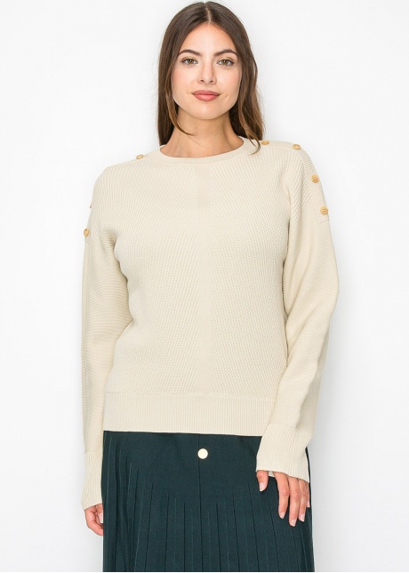 Casual Charm Button Detail Sweater