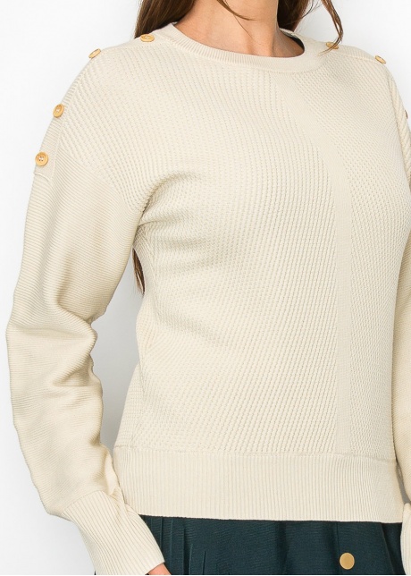 Casual Charm Button Detail Sweater
