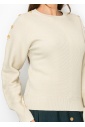 Casual Charm Button Detail Sweater