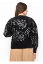 Black Fuzzy Sweater with Silver Accents