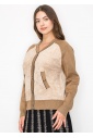 Soft Beige and Camel Knit Cardigan