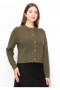 Versatile Olive Buttoned Cardigan