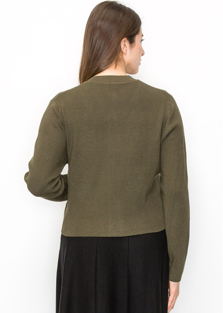 Versatile Olive Buttoned Cardigan