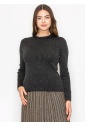 Black Sparkle Ribbed Knit Top