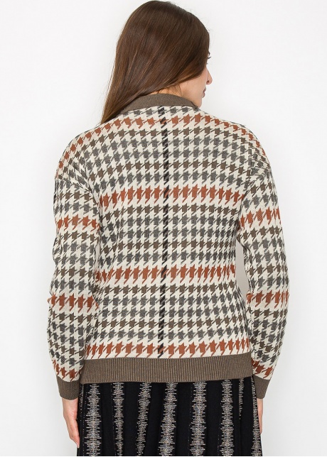 Autumn Houndstooth Knit Sweater
