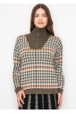 Autumn Houndstooth Knit Sweater