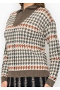 Autumn Houndstooth Knit Sweater