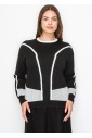 Black and White Graphic Knit Pullover