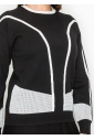 Black and White Graphic Knit Pullover