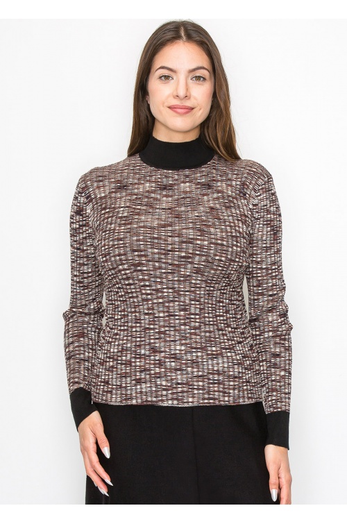 Multi-Toned Black Speckled Sweater