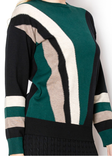 Geometric Green Knit Sweater