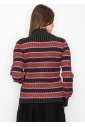 Shimmer Stripe Sweater with Scalloped Trim