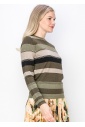 Olive Stripe Modest Knit Top