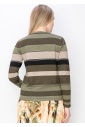 Olive Stripe Modest Knit Top