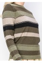 Olive Stripe Modest Knit Top