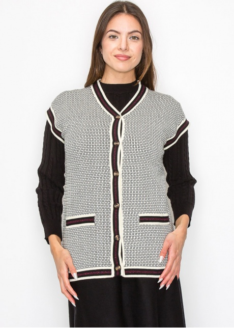 Classic Knitted Contrast Vest