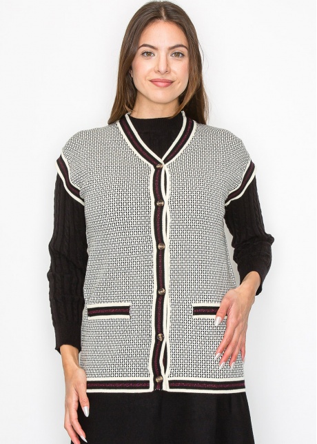 Classic Knitted Contrast Vest