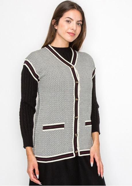 Classic Knitted Contrast Vest