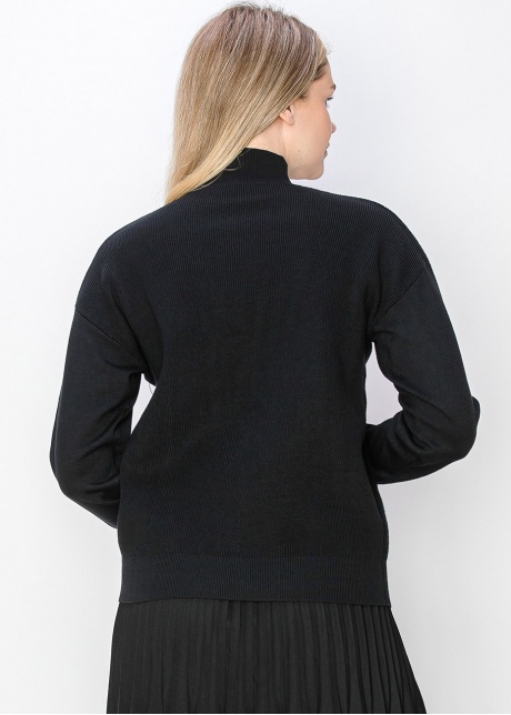 Pearl Accent Black Knit Sweater