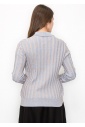 Blue Striped Knit Polo Sweater