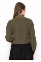 Olive High-Neck Knit Sweater