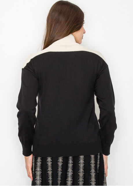 Colorblock Mock Neck Sweater