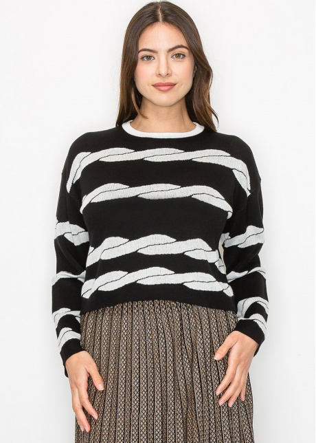Black & White Swirl Sweater