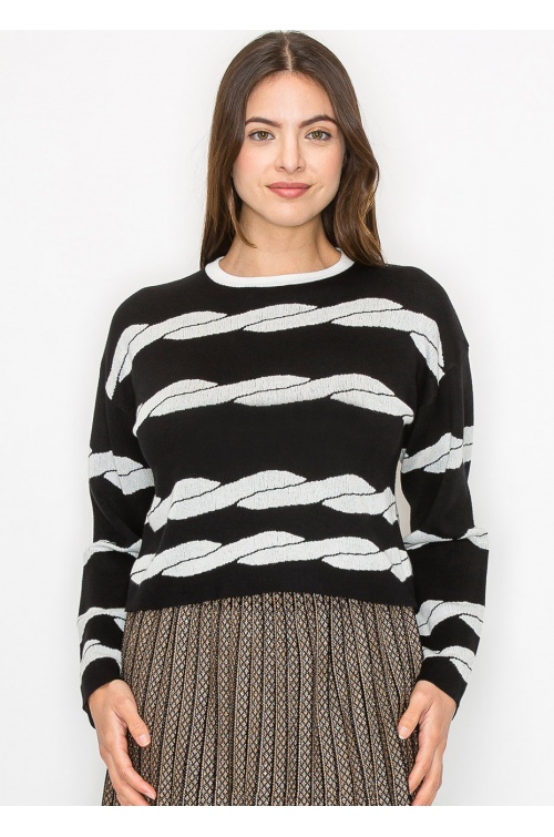 Black & White Swirl Sweater