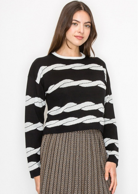 Black & White Swirl Sweater