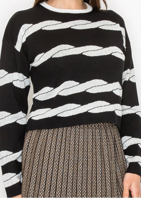 Black & White Swirl Sweater
