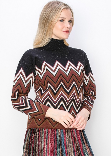 Zigzag Chic: Multicolor Chevron Sweater