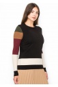 Multicolor Sleeve Crewneck Top