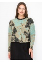 Abstract Nature Buttoned Cardigan