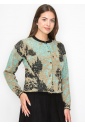 Abstract Nature Buttoned Cardigan