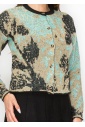 Abstract Nature Buttoned Cardigan