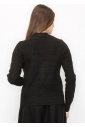 Buttoned Black Knit Cardigan with Pockets