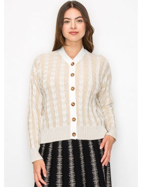 Classic White V-Neck Cardigan | Modest Women Clothing - YAL