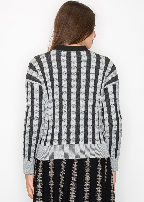 Black and Grey Buttoned Cardigan