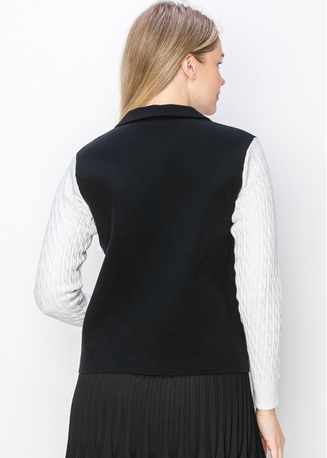 Black and White Contrast Cardigan