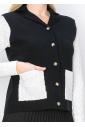 Black and White Contrast Cardigan