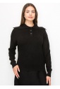 Ribbed Knit Sweater with Statement Collar